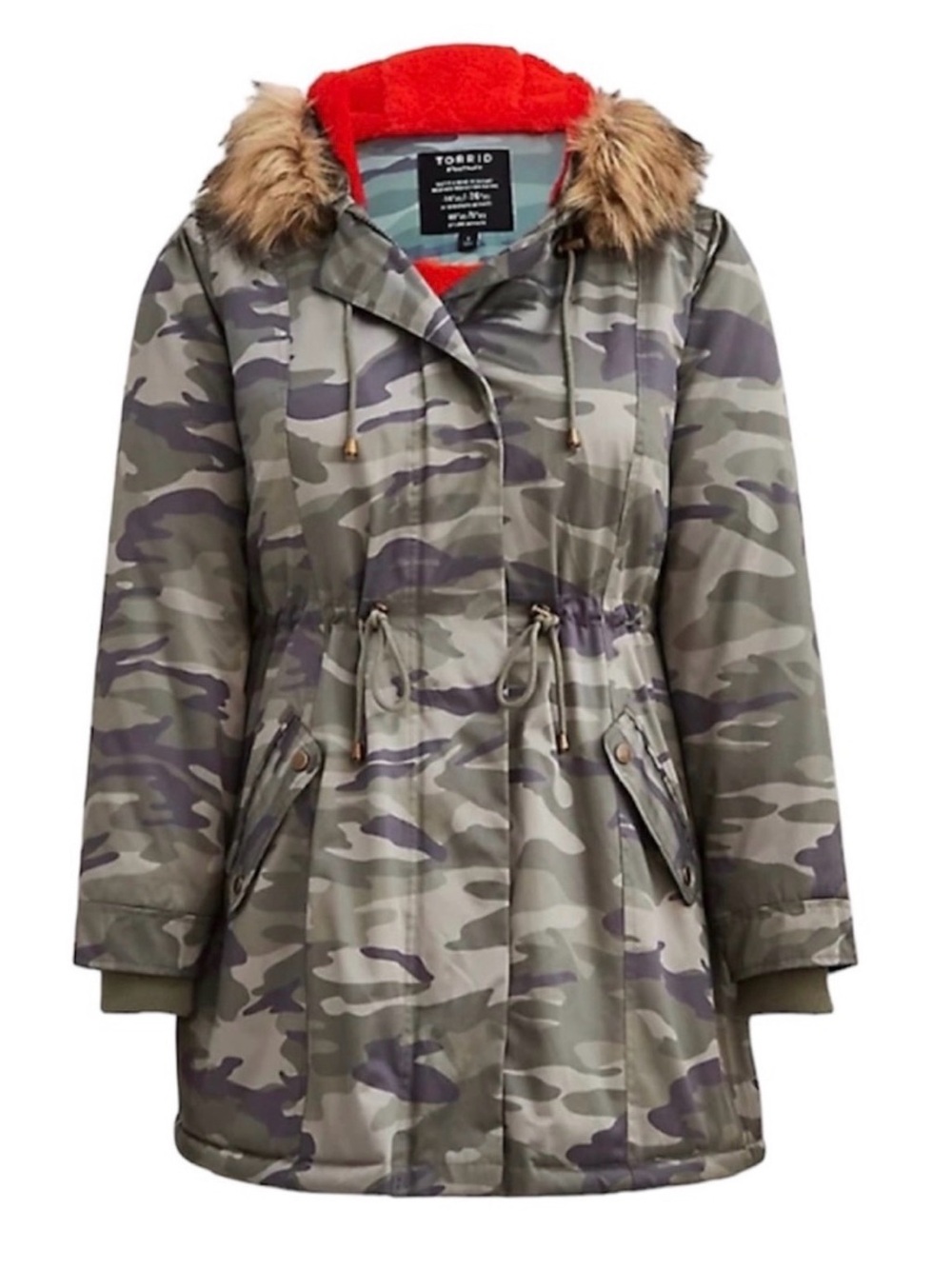 TORRID Camouflage hooded parka coat jacket cold weather LIKE NEW 3x (22/24)